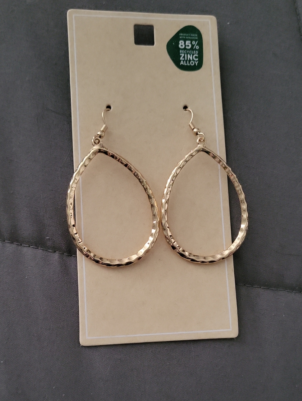 Gold Teardrop Dangle Earrings - Unbranded